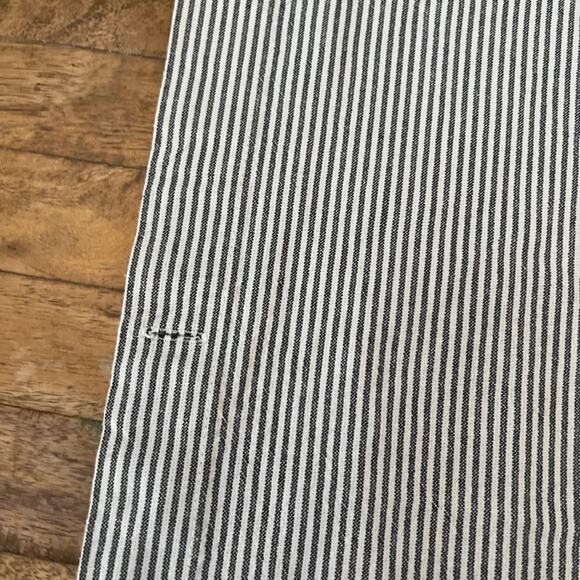 Hearth & Hand Striped Shower Curtain 67 x 67" Gray and White Tasseled Cotton - Picture 3 of 8